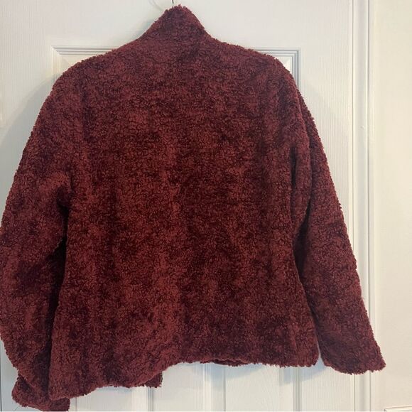 Pendleton sherpa plaid lined retro fuzzy fleece  burgundy Jacket Small - Picture 7 of 7